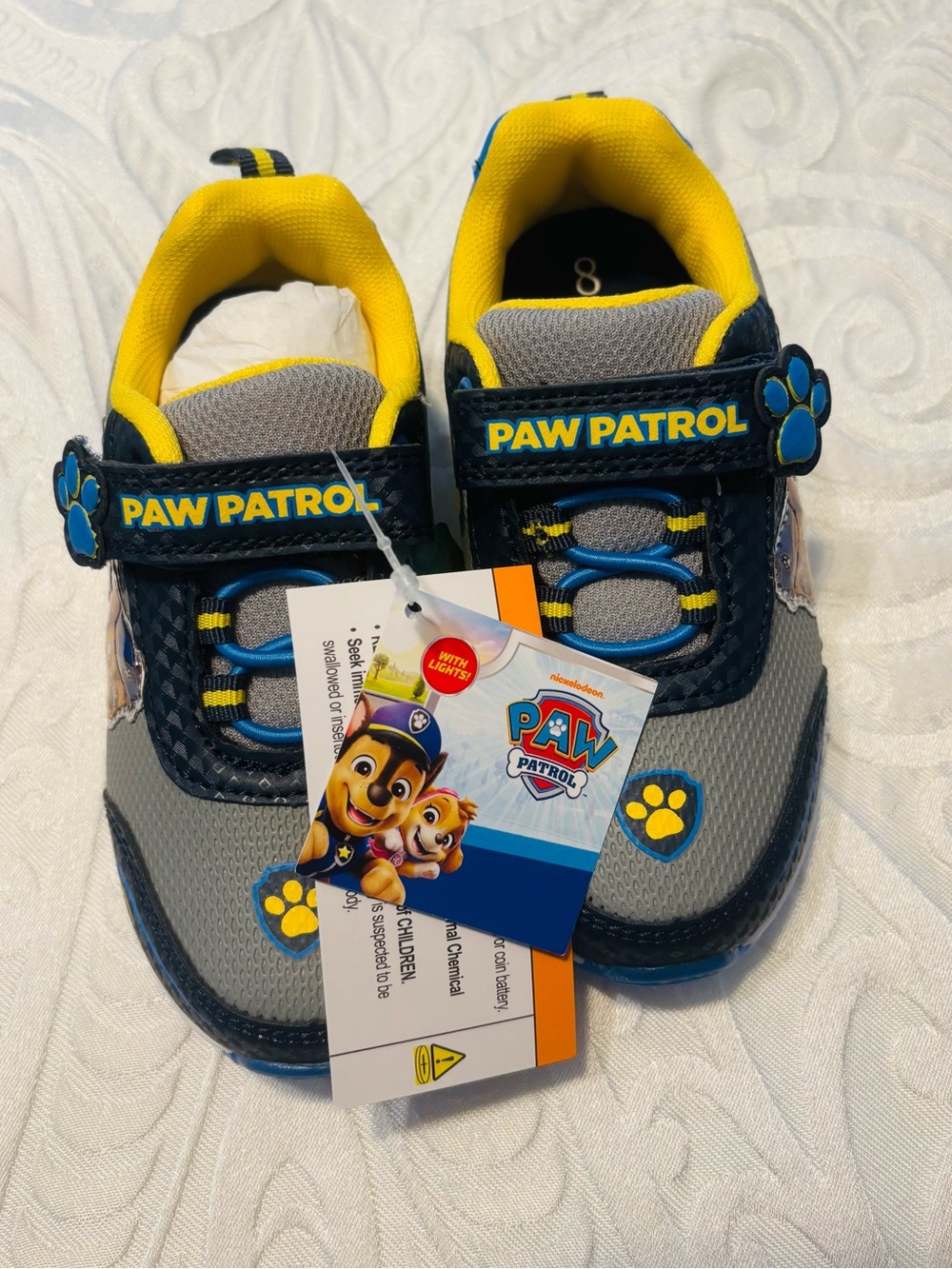 Paw Patrol light up sneakers size 8 NWT